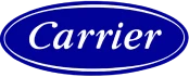 Blue oval logo with "Carrier" written in white.