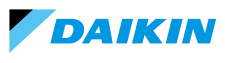 Daikin logo with a stylized blue swoosh above the word "DAIKIN" in bold blue letters.