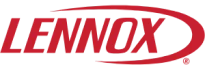 Red "LENNOX" text with an oval outline around the right side, on a transparent background.