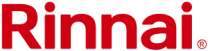 The image shows the Rinnai logo in red text on a transparent background.