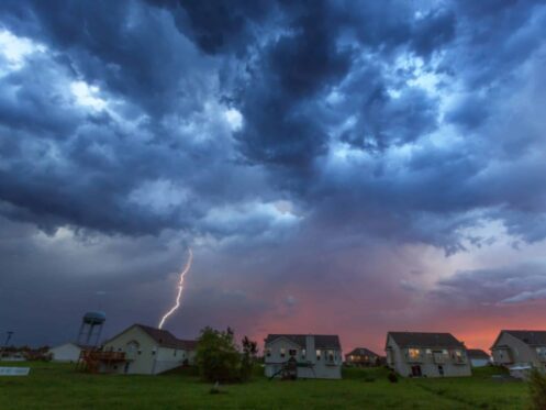 Lightning Over Residential Neighborhood w/ Whole-home Surge Protection in Louisville, KY